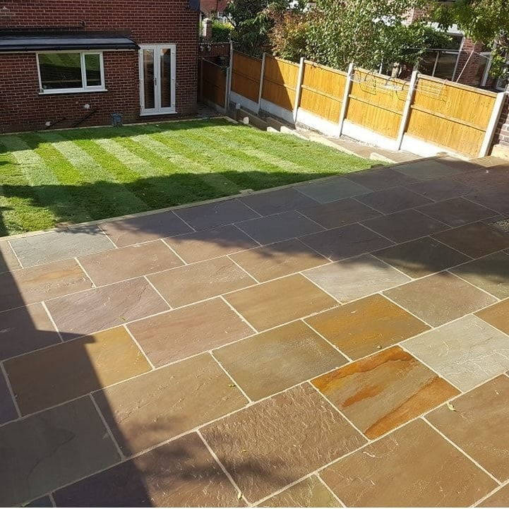 Indian sandstone patio installation in Liverpool