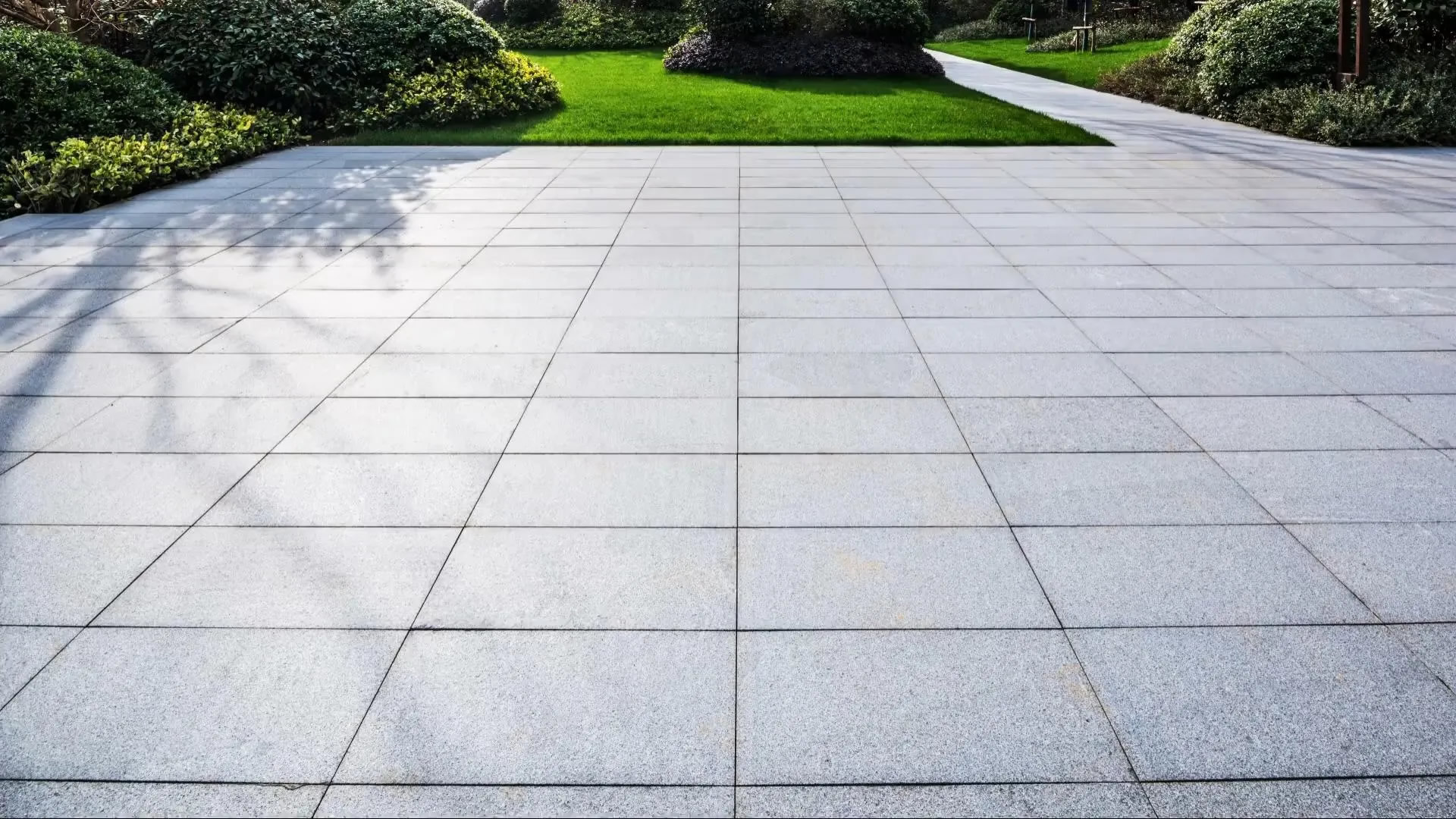 Installed porcelain patio