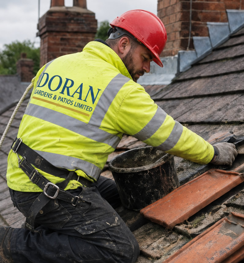 Roof repairs in progress